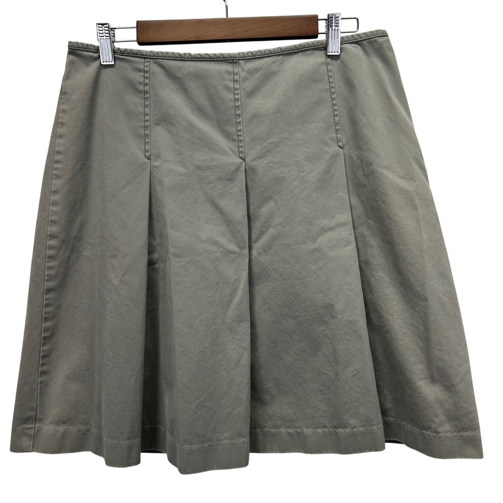VTG Y2K Eddie Bauer Khaki Box Pleated‎ Above Knee Length Skirt Women's 10